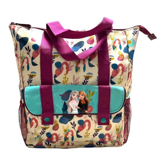 Disney Frozen Backpack Tote Bag – Elsa & Anna – Multicolor Print – Kids School T - Picture 1 of 7
